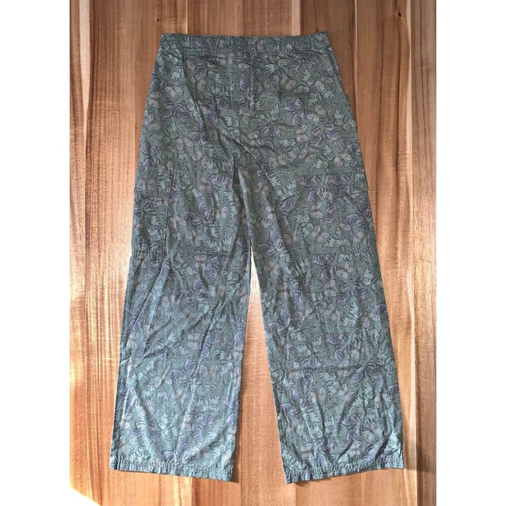 Art Class Junior Girls Cargo Pants Green Butterfly Pattern Pockets Size XL (14) - Picture 2 of 9